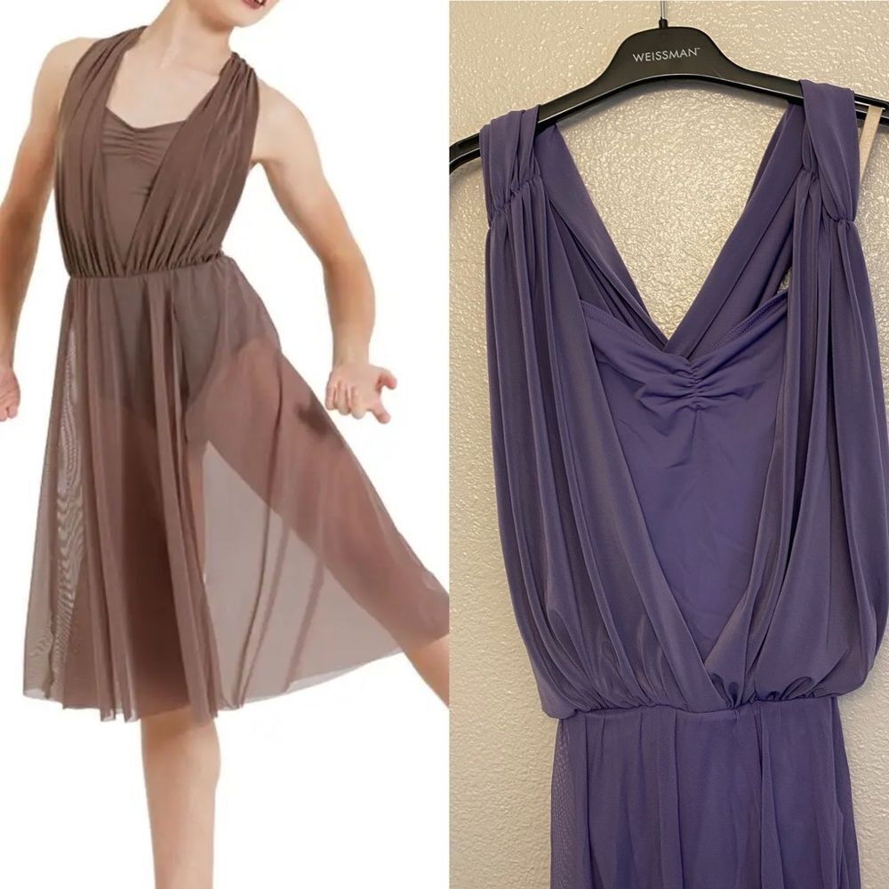 Weissman Dance Costume lyrical LAVENDER maxi Somewhere Only We Know 12296 LA - Picture 1 of 11